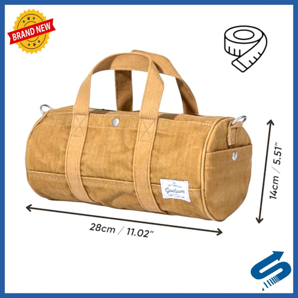 Canvas Crossbody Bag Vintage Barrel Style Mini Tote Travel Organizer - Picture 5 of 7
